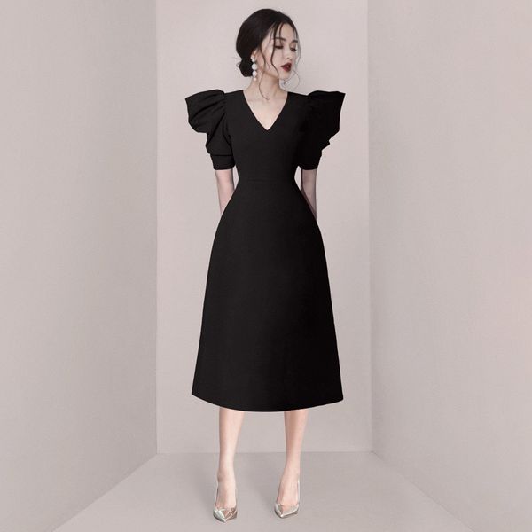 casual dresses fashion style puff sleeve party 2021 women summer v-neck slim female vestidos vintage black elegant ladies long 52v, Black;gray
casual dresses fashion style puff sleeve party 2021 women summer v-neck slim female vestidos vintage black elegant ladies long 52v, Black;gray