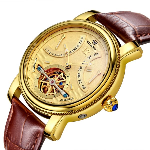 ailang automatic mechanical men's watch leather waterproof multifunctional sports tour-billon watch, Slivery;brown
ailang automatic mechanical men's watch leather waterproof multifunctional sports tour-billon watch, Slivery;brown