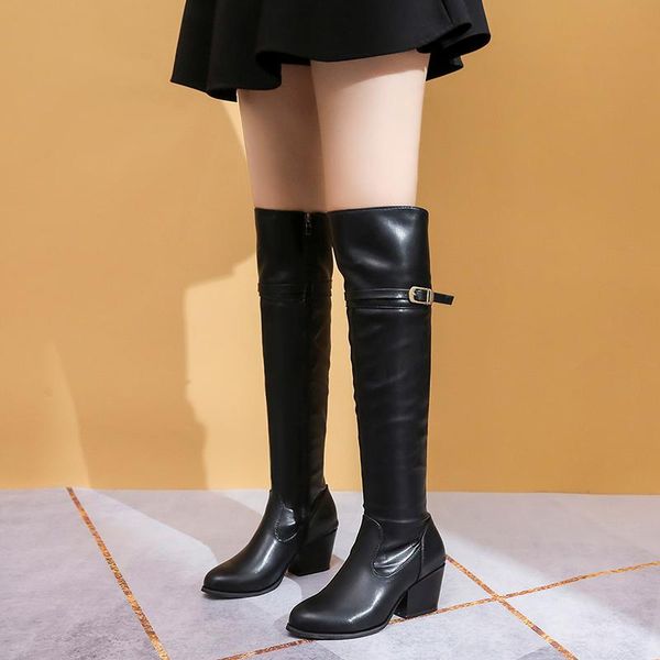 boots 2021 high heel women over the knee heels autumn woman shoes winter long thigh flat, Black 
boots 2021 high heel women over the knee heels autumn woman shoes winter long thigh flat, Black