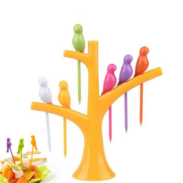 forks cartoon 6 pcs +1 stand birds tree shape fruits fork plastic vegetable fruit snack dessert holder
forks cartoon 6 pcs +1 stand birds tree shape fruits fork plastic vegetable fruit snack dessert holder