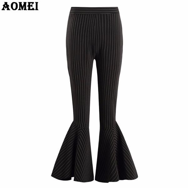 women winter striped black flare pants office lady spring work elegant fashion bottom ruffles trousers s l xl 2xl full length 210416, Black;white
women winter striped black flare pants office lady spring work elegant fashion bottom ruffles trousers s l xl 2xl full length 210416, Black;white