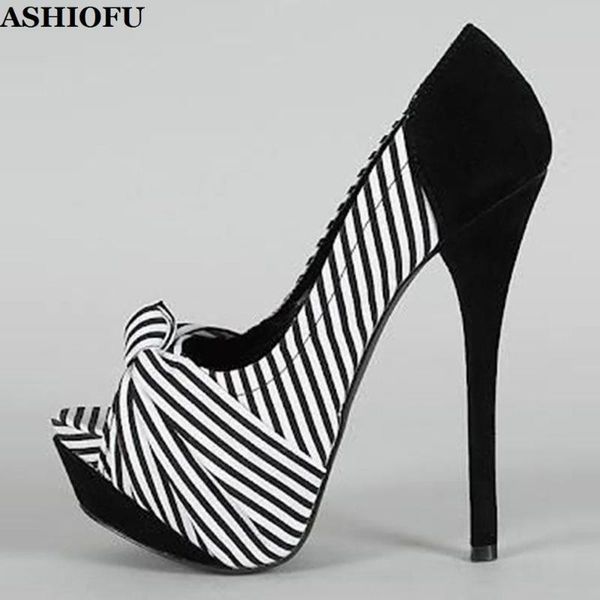 dress shoes ashiofu handmade ladies high heel pumps butter-knot peep-toe striped party evening slip-on fashion court, Black
dress shoes ashiofu handmade ladies high heel pumps butter-knot peep-toe striped party evening slip-on fashion court, Black