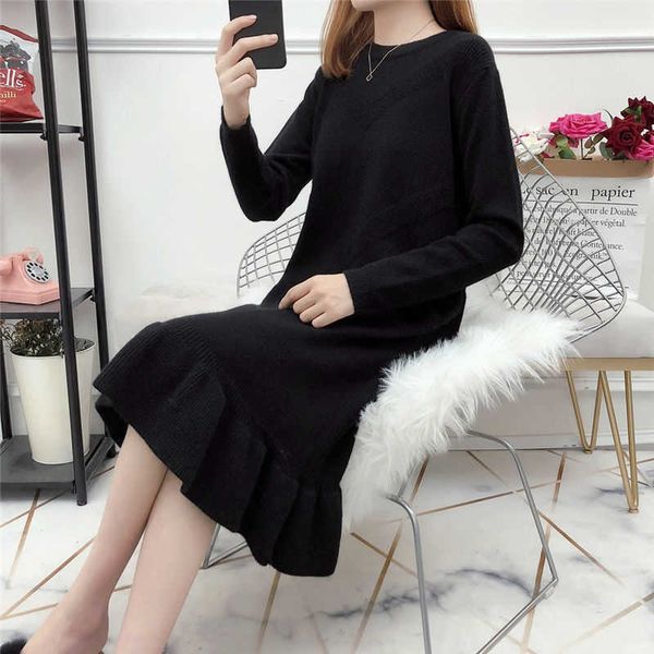 casual dresses woman dress autumn winter woolen skirt female long pullover tails loose lotus leaf knitted backing dress women stra, Black;gray
casual dresses woman dress autumn winter woolen skirt female long pullover tails loose lotus leaf knitted backing dress women stra, Black;gray
