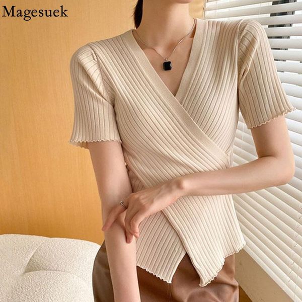 women's blouses & shirts summer v-neck korean blouse women cotton knit 2021 short sleeve woman shirt pullover slim solid clothing, White
women's blouses & shirts summer v-neck korean blouse women cotton knit 2021 short sleeve woman shirt pullover slim solid clothing, White