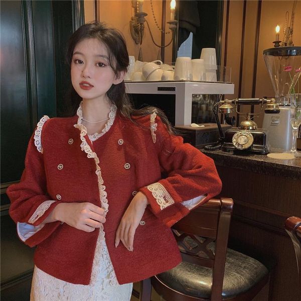 women's jackets women christmas red coat 2021 tweed jacket o neck double breasted slim suit lady casual business, Black;brown
women's jackets women christmas red coat 2021 tweed jacket o neck double breasted slim suit lady casual business, Black;brown