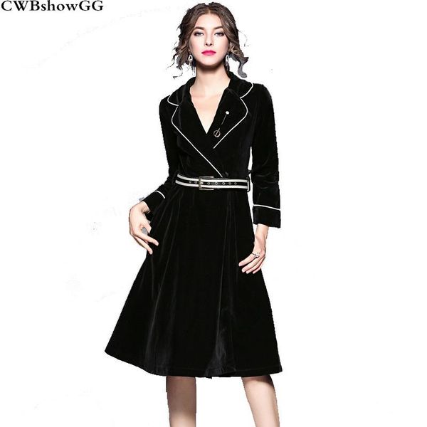 casual dresses cwbshowgg 2021 autumn and winter runway ladies dress women's long sleeve turn-down collar with sashes, Black;gray
casual dresses cwbshowgg 2021 autumn and winter runway ladies dress women's long sleeve turn-down collar with sashes, Black;gray