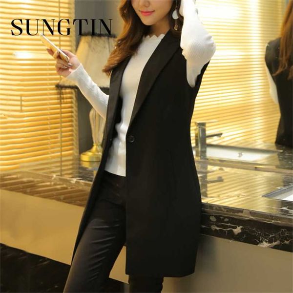 sungtin classic women long blazer vest elegant office lady coat female waistcoat causal suits sleeveless jacket plus size 211006, Black;white
sungtin classic women long blazer vest elegant office lady coat female waistcoat causal suits sleeveless jacket plus size 211006, Black;white