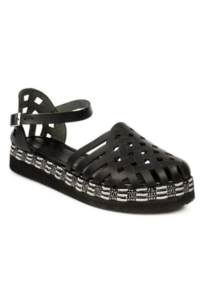 sandals women's skin powder, Black