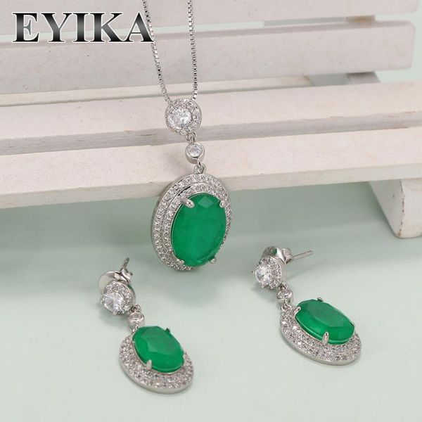 earrings & necklace eyika vintage zircon emerald tourmaline gemstone drop oval jewelry set ladies temperament wedding party gift, Silver
earrings & necklace eyika vintage zircon emerald tourmaline gemstone drop oval jewelry set ladies temperament wedding party gift, Silver
