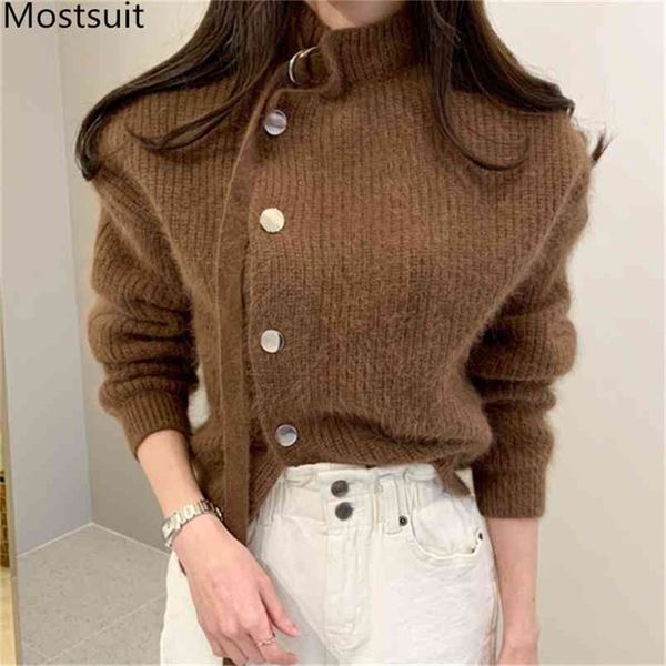 spring korean streetwear cardigans women faux mink half-turtleneck full sleeve side-buttons sweater casual fashion 210513, White
spring korean streetwear cardigans women faux mink half-turtleneck full sleeve side-buttons sweater casual fashion 210513, White
