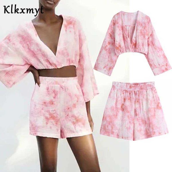klkxmyt za summer sets women fashion tie-dye print high waist shorts female v neck long sleeve crop woman 2 pieces set 210527, White
klkxmyt za summer sets women fashion tie-dye print high waist shorts female v neck long sleeve crop woman 2 pieces set 210527, White