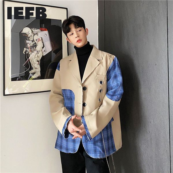 iefb korean blue paid color block patchwork blazers for men spring deisgn chian suit coat mens streetwear coat raw 9y4396 210524, White;black
iefb korean blue paid color block patchwork blazers for men spring deisgn chian suit coat mens streetwear coat raw 9y4396 210524, White;black