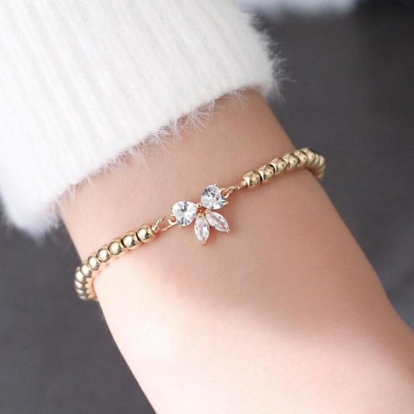 link, chain sweet zircon stone bowknot bracelet for women charm adjustable beaded bangles female fashion party jewelry gift, Black
link, chain sweet zircon stone bowknot bracelet for women charm adjustable beaded bangles female fashion party jewelry gift, Black