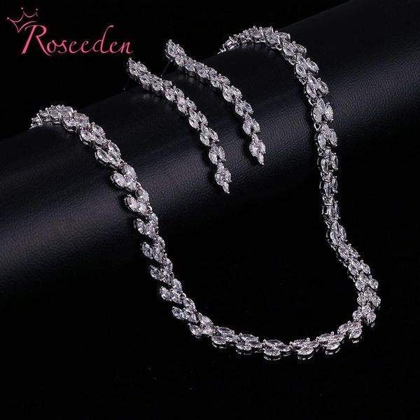 earrings & necklace luxury cz stone set wedding bridal dress jewelry for women re4281, Silver
earrings & necklace luxury cz stone set wedding bridal dress jewelry for women re4281, Silver