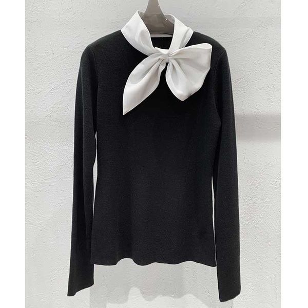 cosmicchic women pullover ladies black wool knitted sweater white big bow tie elegant women's sweaters, White;black
cosmicchic women pullover ladies black wool knitted sweater white big bow tie elegant women's sweaters, White;black