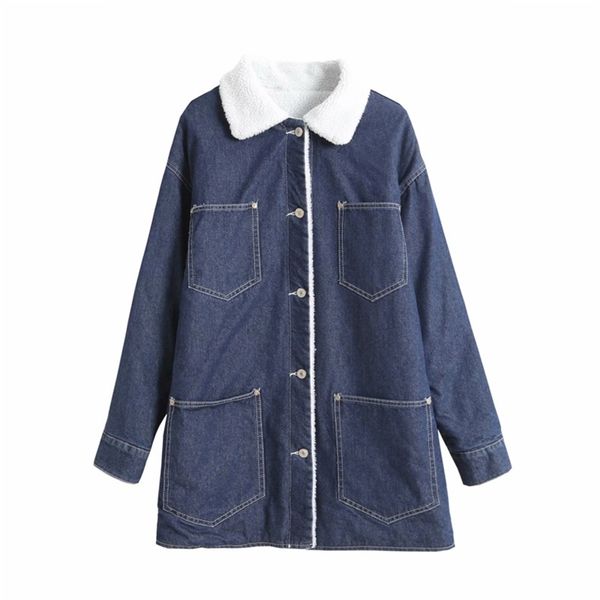 women winter warm cashmere denim parkas jacket outerwear pockets thicken female loose fashion parka coats clothes tze022 210513, Black
women winter warm cashmere denim parkas jacket outerwear pockets thicken female loose fashion parka coats clothes tze022 210513, Black