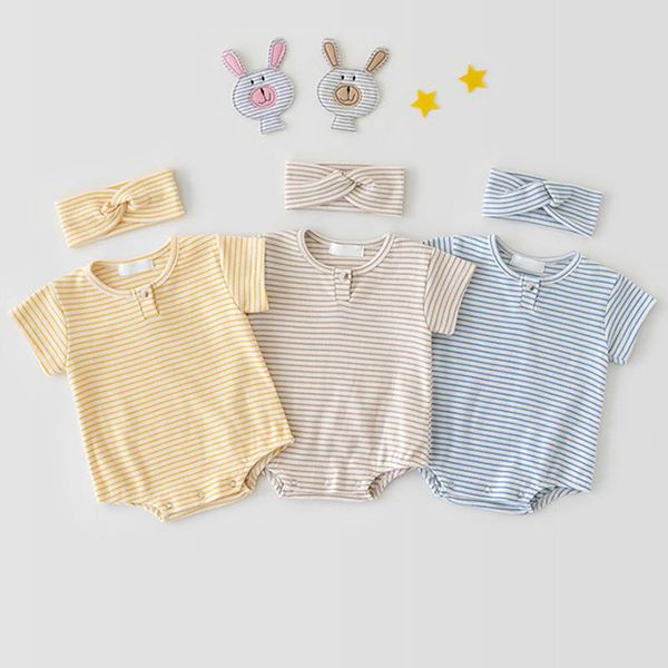 born baby clothes striped romper summer 2021 girl one-piece boy with hair band rompers, Blue
born baby clothes striped romper summer 2021 girl one-piece boy with hair band rompers, Blue