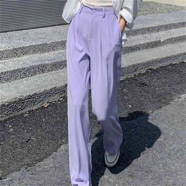 women spring autumn fashion ol straight pants vintage female high waist elegant office lady trousers street casual bottoms 210510, Black;white
women spring autumn fashion ol straight pants vintage female high waist elegant office lady trousers street casual bottoms 210510, Black;white