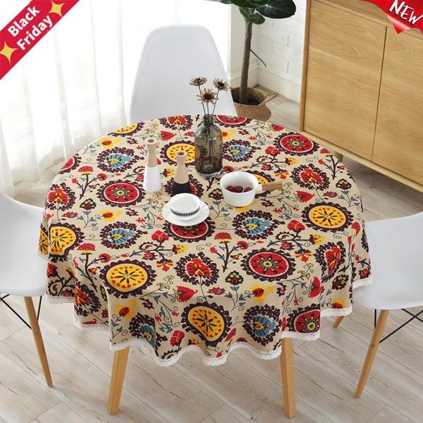 bohemian national wind round lace tablecloth cotton printed el decorative table cloth sunflower decor covers
bohemian national wind round lace tablecloth cotton printed el decorative table cloth sunflower decor covers