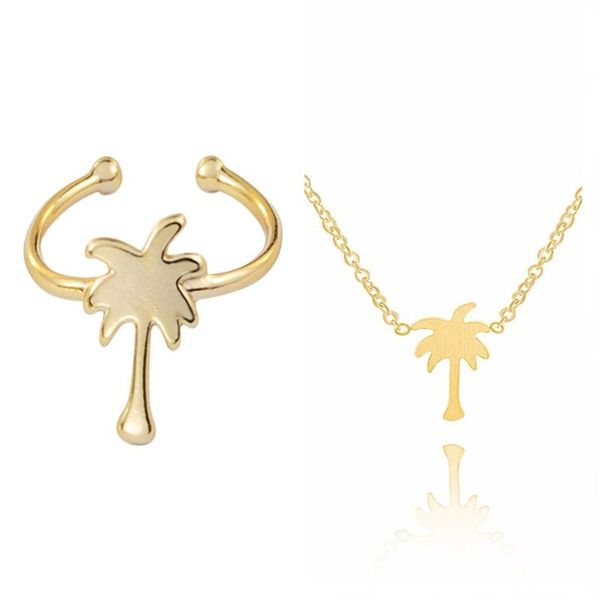earrings & necklace fashion palm tree jewelry sets stainless steel coconut set with ring for women men party accessories, Silver
earrings & necklace fashion palm tree jewelry sets stainless steel coconut set with ring for women men party accessories, Silver
