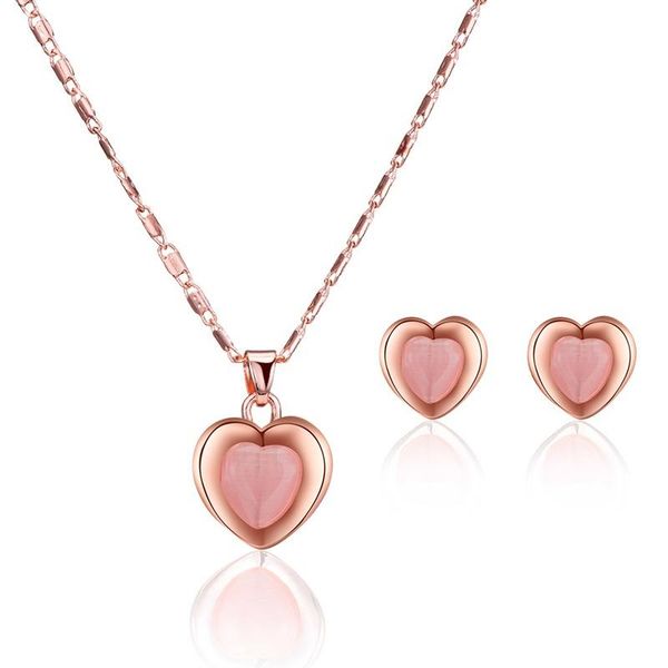 earrings & necklace dubai jewelry sets 2021 pink opal heart pendant necklace&earrings set for women bride wedding jewellery drop, Silver
earrings & necklace dubai jewelry sets 2021 pink opal heart pendant necklace&earrings set for women bride wedding jewellery drop, Silver