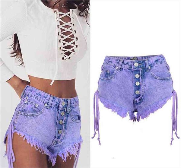 highwaisted mini jeans shorts for women fashion side lace up bandage denim shorts ripped tassel female purple summer short, White;black
highwaisted mini jeans shorts for women fashion side lace up bandage denim shorts ripped tassel female purple summer short, White;black