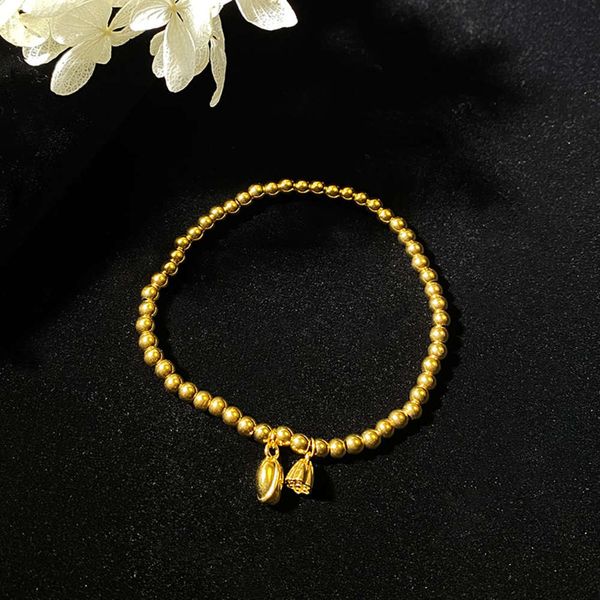 que titanium steel 18k golden lotus small bead bracelet design for girls' friends, Black
que titanium steel 18k golden lotus small bead bracelet design for girls' friends, Black