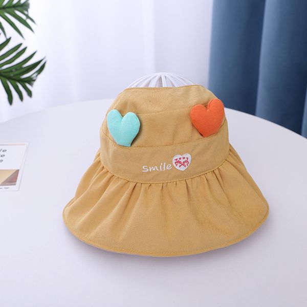 children's screen sweet travel lovely girl summer love sunshade empty hat, Yellow 
children's screen sweet travel lovely girl summer love sunshade empty hat, Yellow