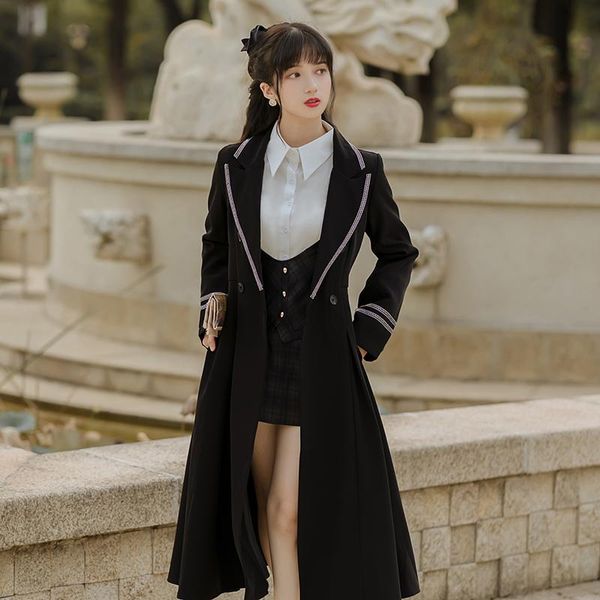 women's trench coats fashion woman temperament longsleeve waisted suit coat medium length over knee slim and loose office lady, Tan;black
women's trench coats fashion woman temperament longsleeve waisted suit coat medium length over knee slim and loose office lady, Tan;black