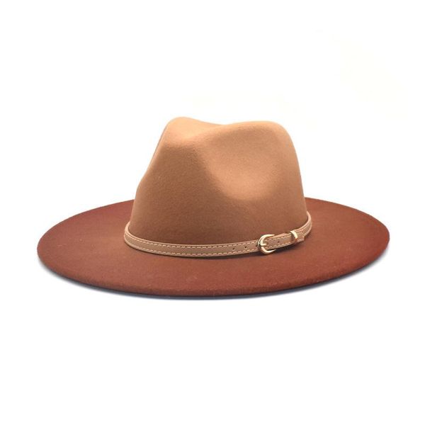 wide brim hats women men's fedora four seasons wool formal casual gradient felt designer classic fashion caps cowboy hat, Blue;gray
wide brim hats women men's fedora four seasons wool formal casual gradient felt designer classic fashion caps cowboy hat, Blue;gray