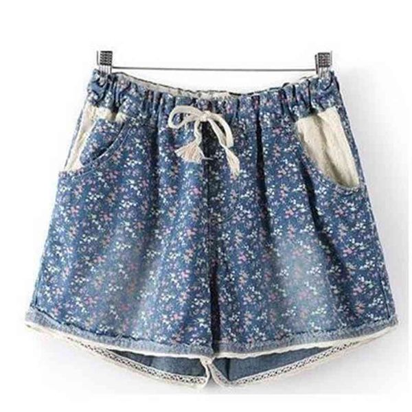 summer style women casual denim shorts with elastic high waist floral star printed for crop 210527, White;black
summer style women casual denim shorts with elastic high waist floral star printed for crop 210527, White;black