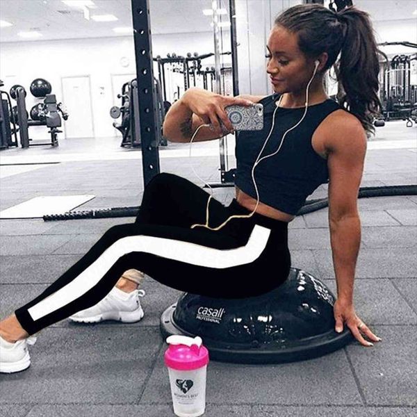 joggers streetwear patchwork sports women legging fitness high waist push up long pants striped stretch trousers, Black
joggers streetwear patchwork sports women legging fitness high waist push up long pants striped stretch trousers, Black