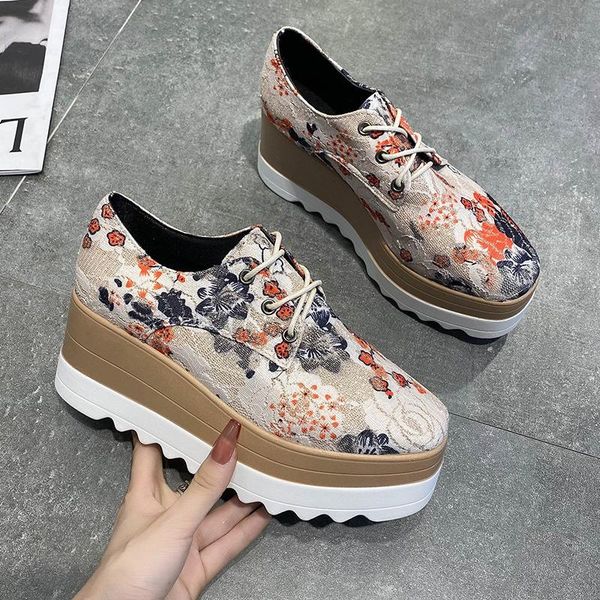 dress shoes 2021 autumn lady casual fashion breathable multicolor mesh fabric lace up platform women wedges with thick soles, Black
dress shoes 2021 autumn lady casual fashion breathable multicolor mesh fabric lace up platform women wedges with thick soles, Black