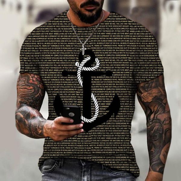 men's t-shirts summer 2021 anchor pattern printed t-shirt casual fashion short sleeve streetwear man loose tshirt interesting ocean clo, White;black
men's t-shirts summer 2021 anchor pattern printed t-shirt casual fashion short sleeve streetwear man loose tshirt interesting ocean clo, White;black