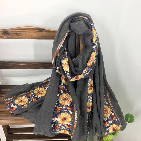scarves 2021 winter women scarf cotton embroidery shawl flower design hijab wrap lady muslim, Blue;gray
scarves 2021 winter women scarf cotton embroidery shawl flower design hijab wrap lady muslim, Blue;gray