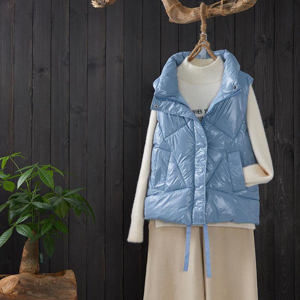 women's vests winter vest fashion metal color pure black shiny jacket women 2021 yellow warm down cotton sleeveless parkas ladies, Black;white
women's vests winter vest fashion metal color pure black shiny jacket women 2021 yellow warm down cotton sleeveless parkas ladies, Black;white