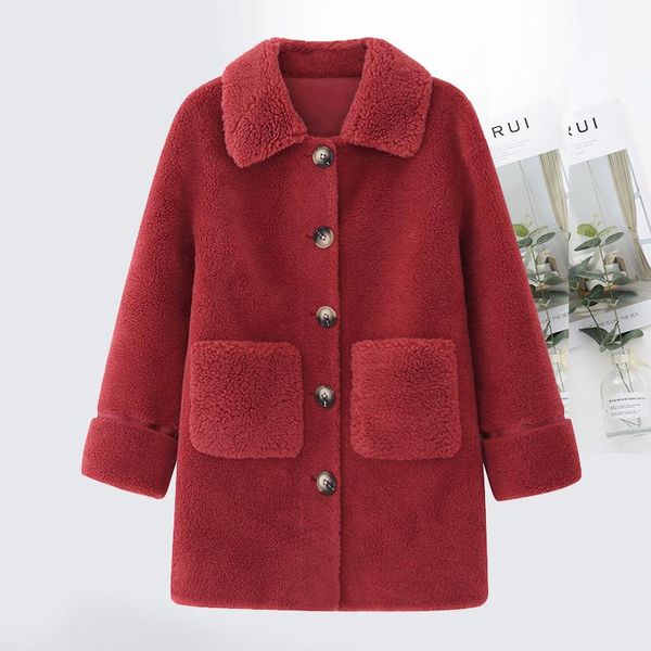 women's wool & blends grain cashmere fur coat mid-length 2021 early winter plus velvet thickened lamb rac, Black
women's wool & blends grain cashmere fur coat mid-length 2021 early winter plus velvet thickened lamb rac, Black