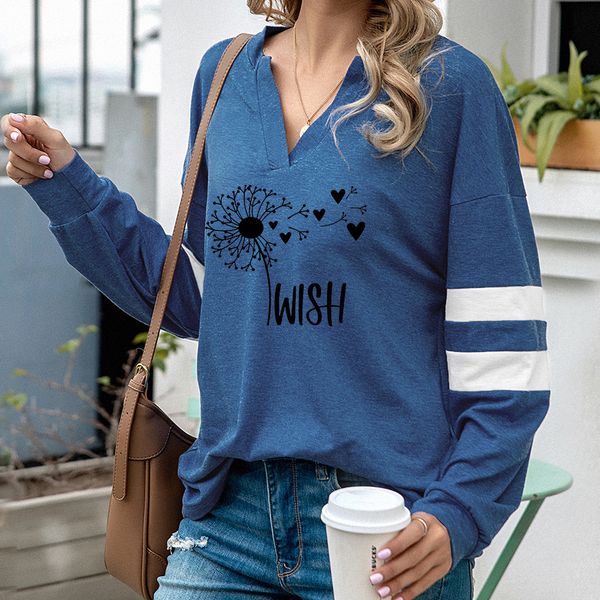 autumn v-neck women's 2021 fashion personalized dandelion letter printing casual sweater, Black
autumn v-neck women's 2021 fashion personalized dandelion letter printing casual sweater, Black