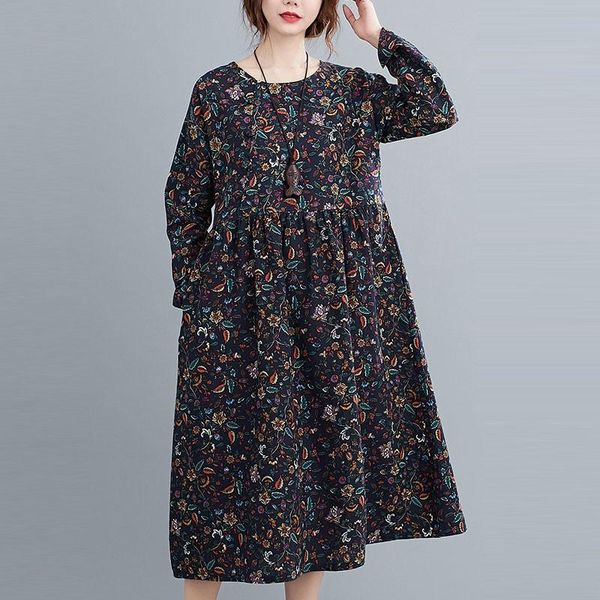 casual dresses women cotton linen long dress arrival 2021 autumn vintage style floral print o-neck female loose s1891, Black;gray
casual dresses women cotton linen long dress arrival 2021 autumn vintage style floral print o-neck female loose s1891, Black;gray