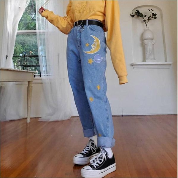 women's jeans high waist printed for women cargo pants fashion straight various patterns boyfriend mom baggy full length trousers, Blue
women's jeans high waist printed for women cargo pants fashion straight various patterns boyfriend mom baggy full length trousers, Blue