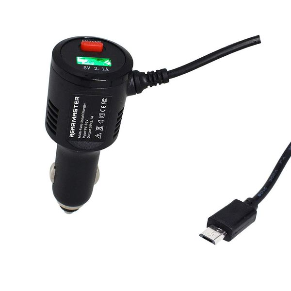 rearmaster® universal car charger cigarette lighter power cable for dash camera, with usb charger and switch button (micro usb 11.5ft)
rearmaster® universal car charger cigarette lighter power cable for dash camera, with usb charger and switch button (micro usb 11.5ft)