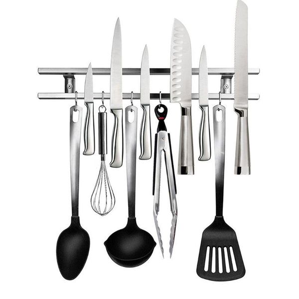 kitchen storage & organization wall mounted double bar magnetic knife holder shelf with hook organizer accessory home utensil tool hanging r
kitchen storage & organization wall mounted double bar magnetic knife holder shelf with hook organizer accessory home utensil tool hanging r
