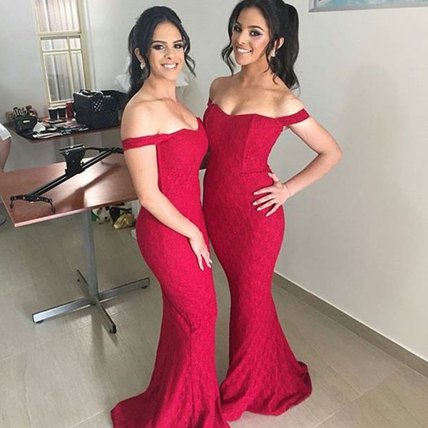 lace red mermaid bridesmaid dresses off the shoulder formal gown party wedding guest dress, White;pink
lace red mermaid bridesmaid dresses off the shoulder formal gown party wedding guest dress, White;pink