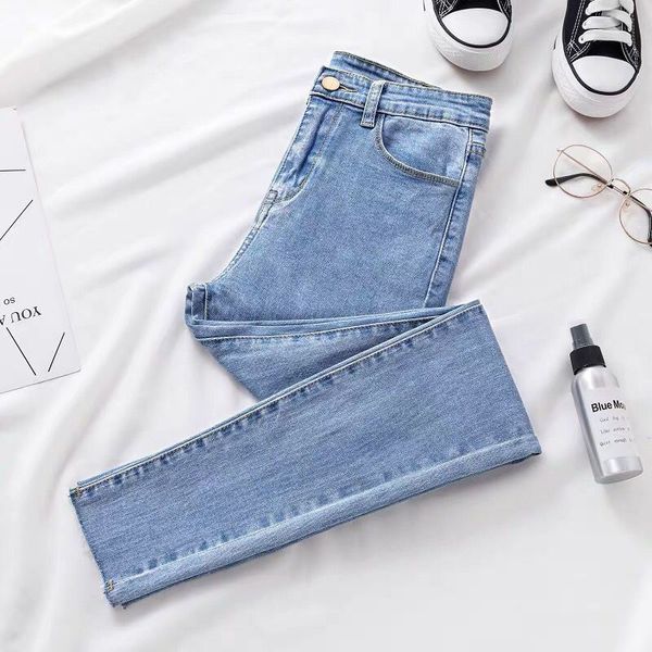 denim for women slim pencil pants stretch jeans ankle length elastic high waist female skinny pencil pants trousers, Blue
denim for women slim pencil pants stretch jeans ankle length elastic high waist female skinny pencil pants trousers, Blue