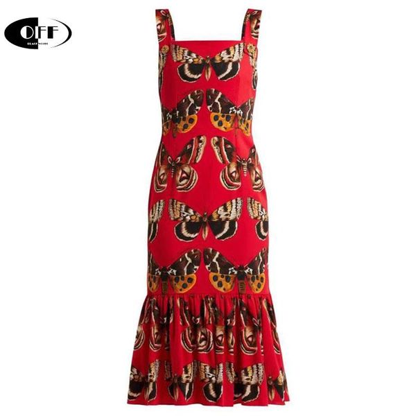 designer runway summer women dress vintage butterfly print red spaghetti strap slim drape elegant party night dresses femme casual, Black;gray
designer runway summer women dress vintage butterfly print red spaghetti strap slim drape elegant party night dresses femme casual, Black;gray