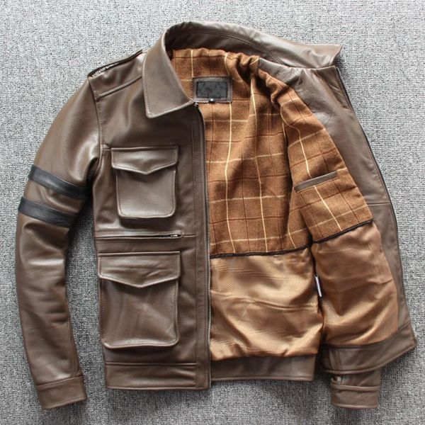 quality men high safari style multi pockets cow leather coat male fashion slim fit casual motor biker genuine jacket men's & faux, Black
quality men high safari style multi pockets cow leather coat male fashion slim fit casual motor biker genuine jacket men's & faux, Black