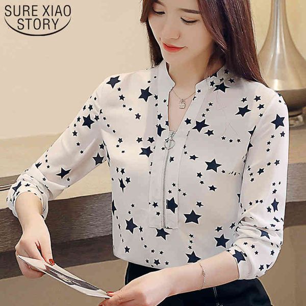 fashion spring chiffon female causal print stars women shirt long sleeve womens and blouses blusas 2216 50 210417, White
fashion spring chiffon female causal print stars women shirt long sleeve womens and blouses blusas 2216 50 210417, White