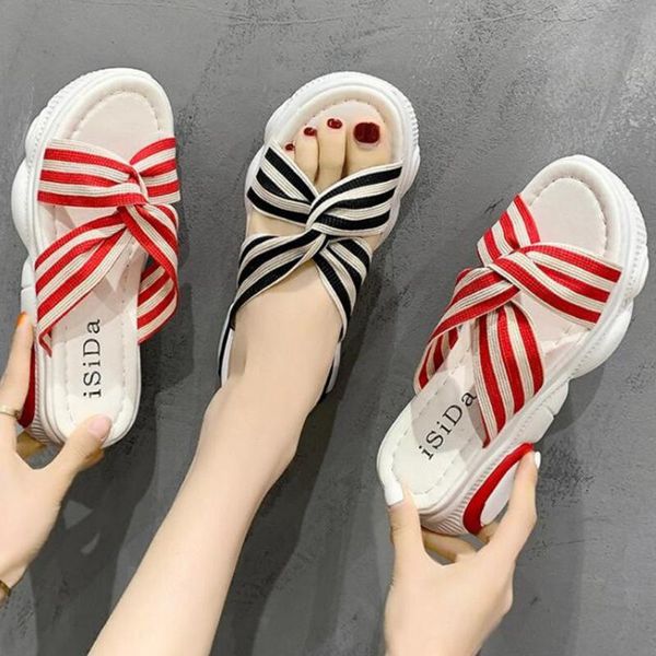 slippers fashion sandals women summer platform casual shoes cross flat non-slip ladies sandal sport sh365, Black
slippers fashion sandals women summer platform casual shoes cross flat non-slip ladies sandal sport sh365, Black