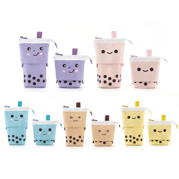storage bags retractable milk tea pattern stand up pencil case stationery bag large capacity cute pen holder gifts kids bags#20
storage bags retractable milk tea pattern stand up pencil case stationery bag large capacity cute pen holder gifts kids bags#20