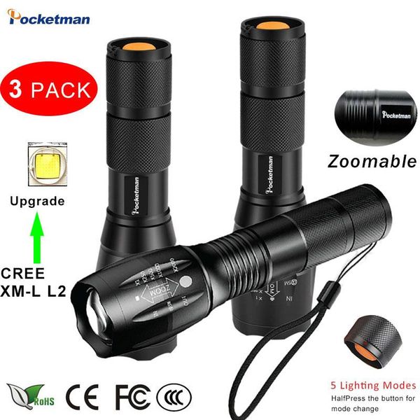 other led lighting 3 pcs brightest tactical 8000lm xml-l2 high powered, zoomable torch for emergency camping hiking
other led lighting 3 pcs brightest tactical 8000lm xml-l2 high powered, zoomable torch for emergency camping hiking